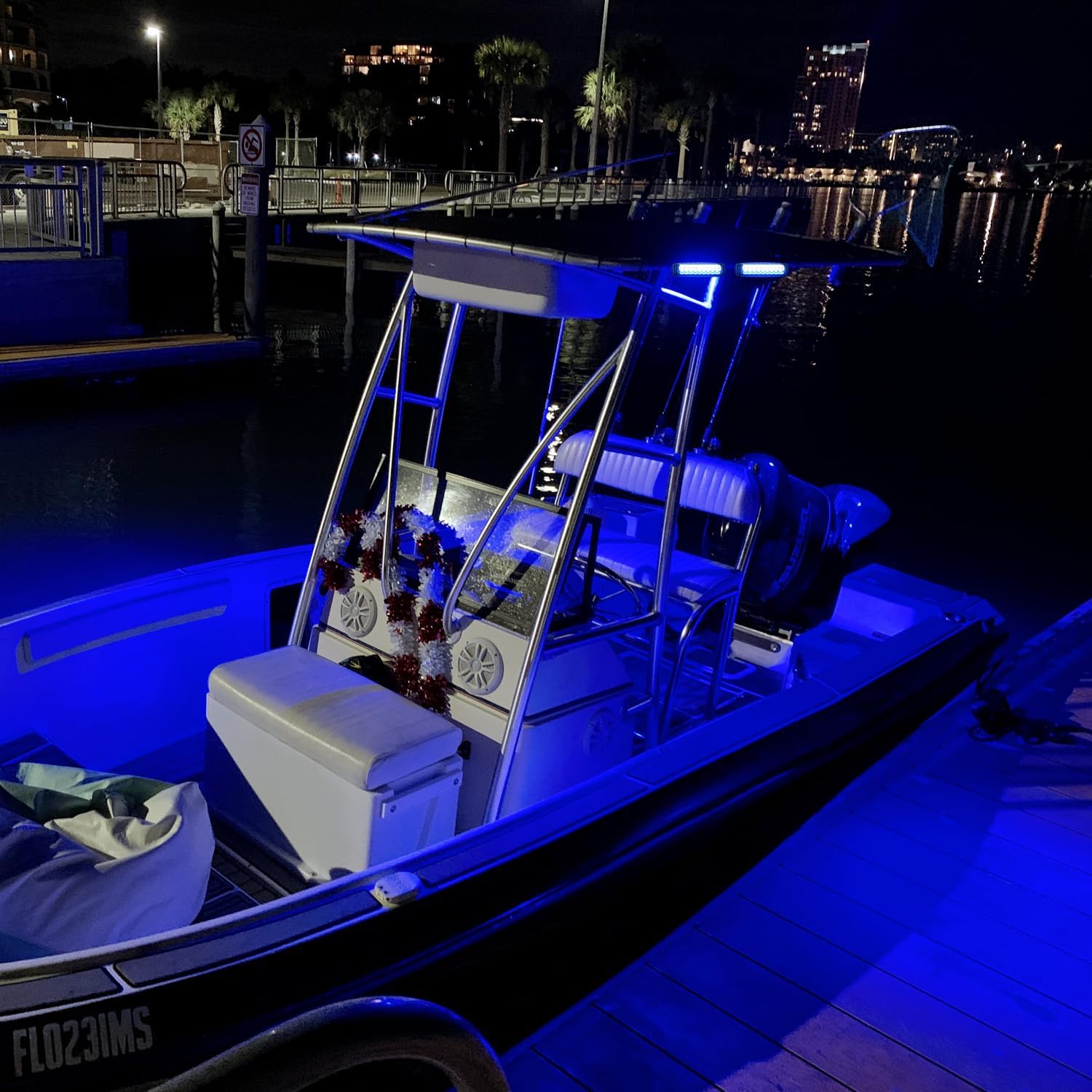 Nilight 6.3" Marine Led Pods Navigation Lights 2Pcs 54W Blue White Flood Beam Ponton Boat Deck Dock Lights for Night Fishing T-Top Stern Yacht Kayak Port Sailboat Trucks