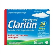 Claritin Loratadine, Indoor & Outdoor Allergies, Non-Drowsy, 10 ct, 2-Pack