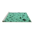 thumbnail image 2 of Ahgly Company Machine Washable Indoor Round Oriental Turquoise Blue Modern Area Rugs, 7' Round, 2 of 4