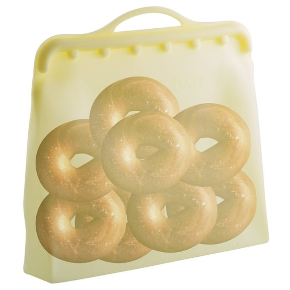 ITPC Reusable Silicone Gallon Food-Storage Bags - Cooks a Whole Chicken Freezer & Dishwasher Safe (Lemon-Yellow)