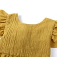 thumbnail image 4 of Spring Dresses for Toddler Girls New Toddler Baby Girls Dress Summer Cotton Linen Ruffle Backless Sleeveless Casual Beach Dresses Yellow 9 Months, 4 of 8