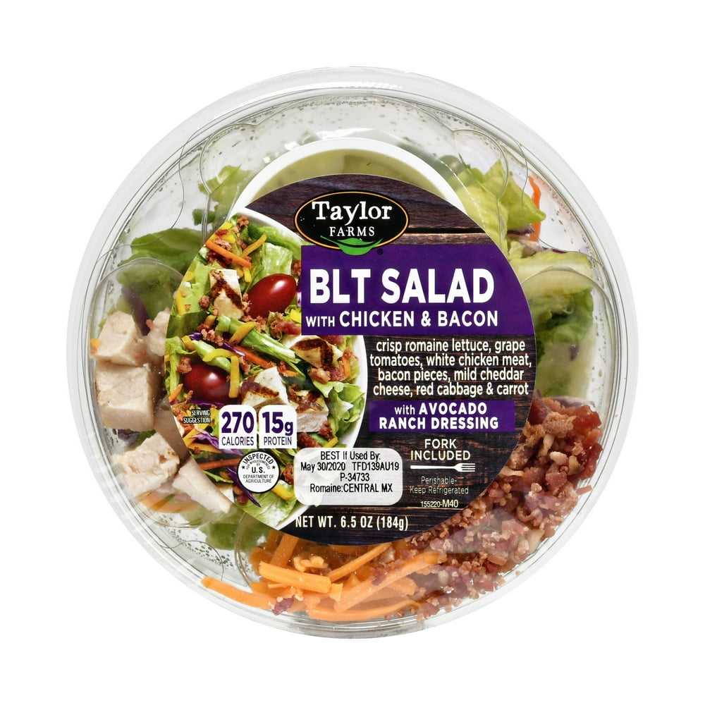 Taylor Farms® BLT Salad with Chicken & Bacon Salad 6.5oz Bowl Walmart