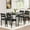 Black, variant on IdealHouse 5-Piece Dining Table Set for 4, Modern Kitchen Table and 4 Chairs, Space-Saving Metal Frame, for Small Apartment, Dining Room, Wood Grain