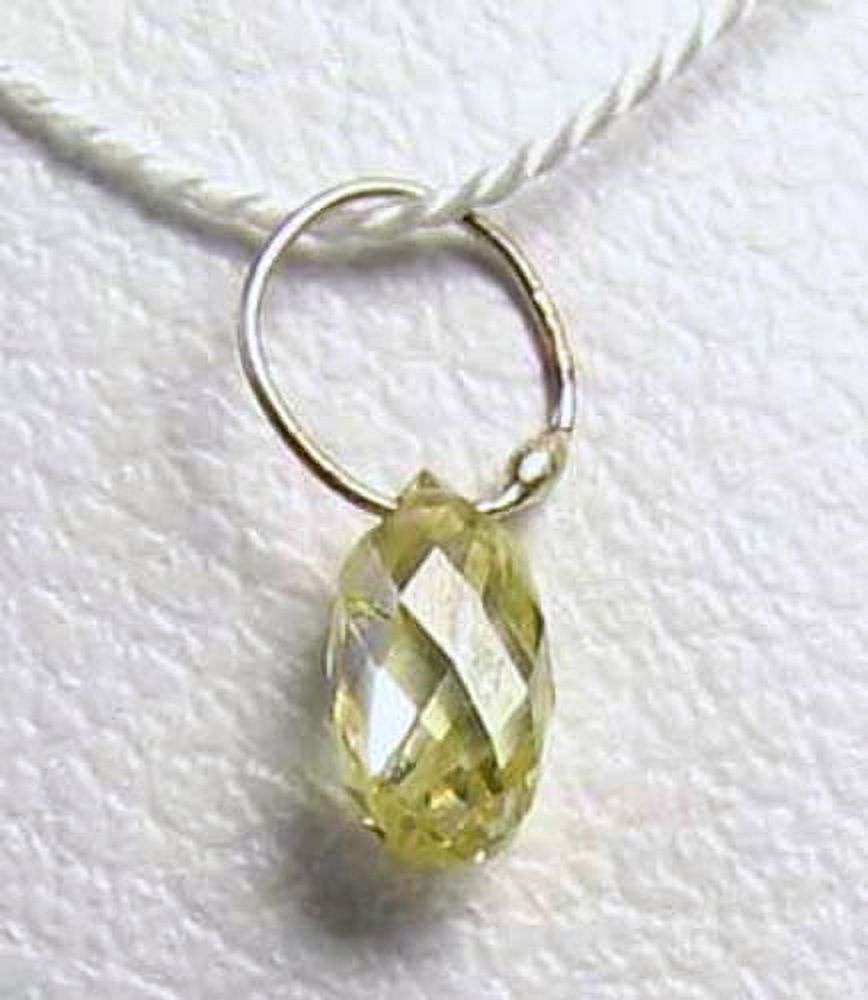 0.27cts Natural Canary Diamond & 18K Gold Pendant | 4x2.5x2.25mm | - image 3 of 3