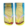 thumbnail image 1 of Blue Socks 3D Pattern Manicure Print Socks Flip Flop Funny Hidden Running Socks Women Personalized Low Cut Ankle, 1 of 2