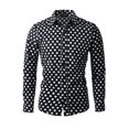 thumbnail image 1 of INSPIRE CHIC Men's Polka Dots Printed Long Sleeve Button Down Slim Dress Shirt, 1 of 7