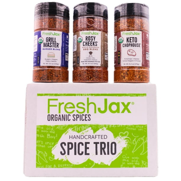 Spice Trio Certified Organic Grill and BBQ Seasoning Gift Set