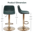 thumbnail image 7 of Farini Adjustable Bar Stools Set of 2, Modern Swivel Bar Stools, Bar Height Stools with Back Support, Pu Leather Bar Stool for Kitchen Island Counter, 7 of 7