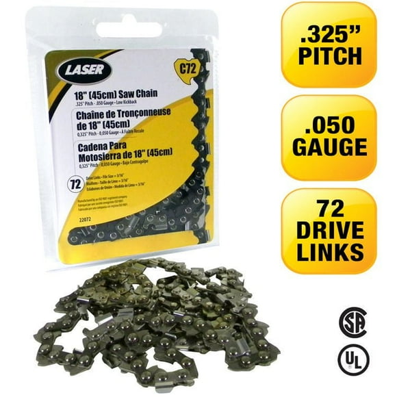 LASER Chaîne de Tronçonneuse .325-050 72 maillons-guides