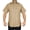 Tan, variant on Men's 100% Polyester Short Sleeve 4 Hidden Pocket Zipper Uniform Shirt(Large) TAN Short Sleeve