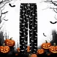 thumbnail image 5 of Tisuna Halloween Pajamas Pants For Mens Bat Print Elastic Waist Bottom Casual Sleepwear Pants Fashion Theme Party Bedtime Wear Trousers Size L, 5 of 5