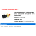 thumbnail image 2 of Pressure Sender - Compatible with 2003 - 2006, 2009 - 2010, 2015 - 2016 Dodge Viper 2004 2005, 2 of 3