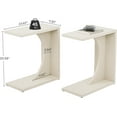 thumbnail image 2 of Tribesigns C-Shaped End Table Set of 2, Couch Table for Small Space, Small Sofa Side Table for Living Room, Bedroom (2PCS, Beige), 2 of 5