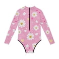 thumbnail image 5 of Cethrio Girls One-Piece Swimsuit, Vacation Printed Summer Long Sleeve Kids Bathing Suit Multicolor Size 2-13T, 5 of 6