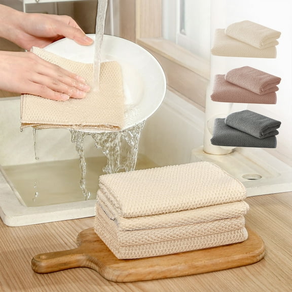 Microfiber Cleaning Cloth, Super Absorbent Soft, Towel, No Lint Durable Reusable, for Dishwashing Car Polishing, Home Cleaning Bathroom Wiping | Beige KTFgvq