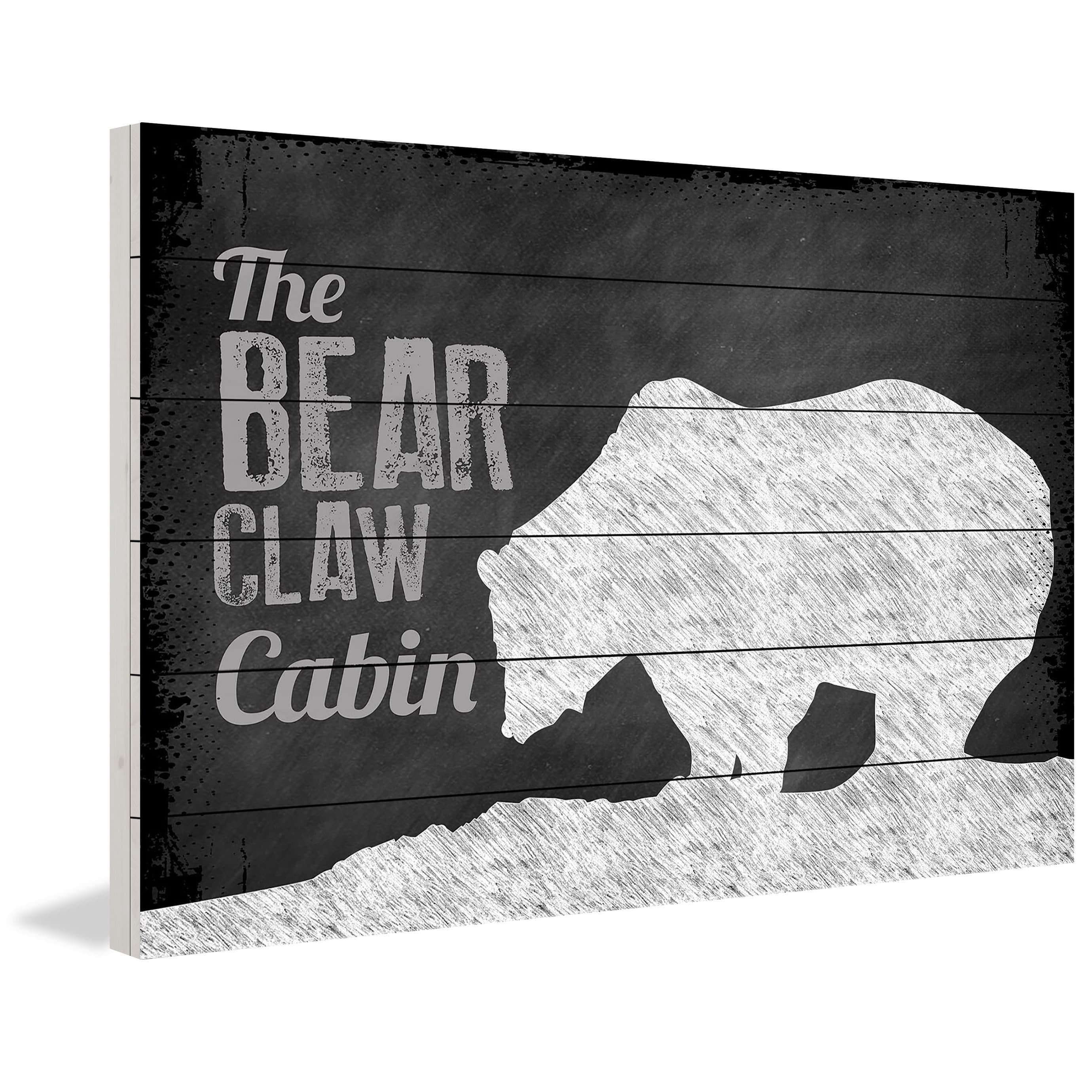 Marmont Hill "Bear Claw Cabin" Painting Print on White Wood