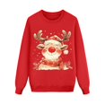 thumbnail image 1 of 2DXuixsh Pyjamas de Famille Noël Parent Enfant Imprimé Chandail en Molleton de Noël à Manches Longues Haut Enfants Pyjamas de Famille Assortis Rouge Taille 2Y, 1 of 5