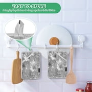 2 Pack Pot Holders for Kitchen Heat Resistant Hot Pads Sets for Cooking Baking Silver Metal Flower Pattern