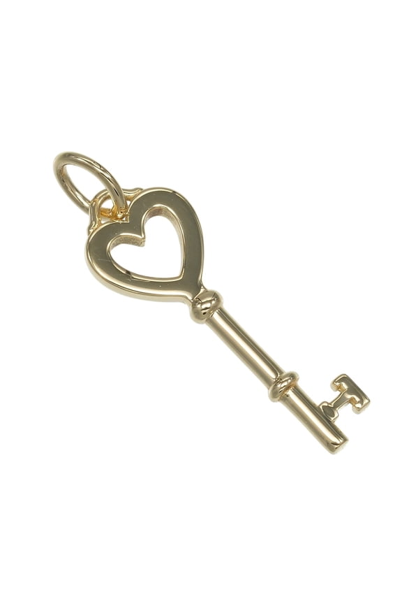 Pre-Owned Tiffany & Co. Heart Key Pendant Top, 18K Yellow Gold, Approx. 2.26g.