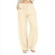 thumbnail image 2 of Pantalones anchos de lino casuales y sueltos para mujer de talla grande de Europa y América, 2 of 5