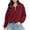 Wine, variant on qucoqpe Women's Mock Neck Zip Fleece Sweatshirt Lightweight Casual Cropped Pullover Top Fall Sleeve Loose Blouse Black L