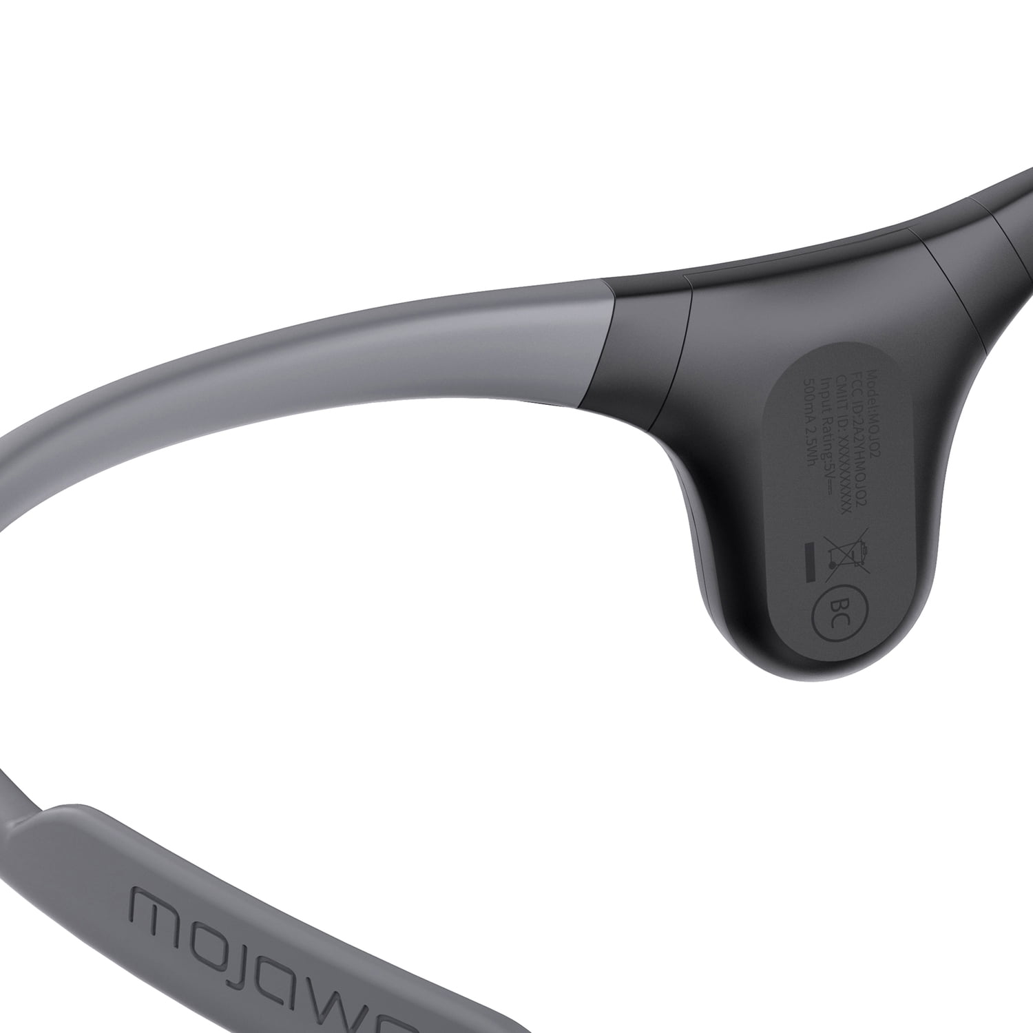 Mojawa Run Air 3rd Generation Sports Waterproof Bluetooth Bone Conduction Headphones w/ Headphone Pouch and Earplugs , Black
