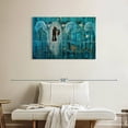thumbnail image 2 of Elephant Stock Turquoise Rain Romance Wall Art - Horizontal Canvas Wall Art - Living Room Wall Decor - Love Canvas - Teal And Blue Decor By Amber Lamoreaux - 36" x 24", 2 of 8