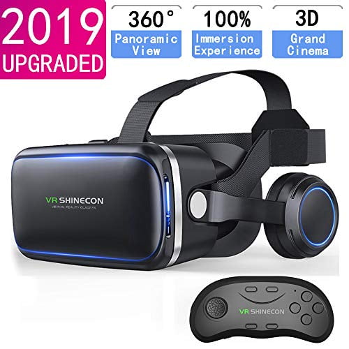 VR Headset with Remote Controller,HD 3D VR Glasses Virtual Reality Headset for VR Games &amp; 3D Movies, VR Headset for iPhone/An