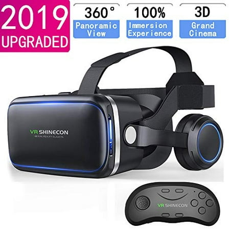 VR Headset with Remote Controller,HD 3D VR Glasses Virtual Reality Headset for VR Games & 3D Movies, VR Headset for
