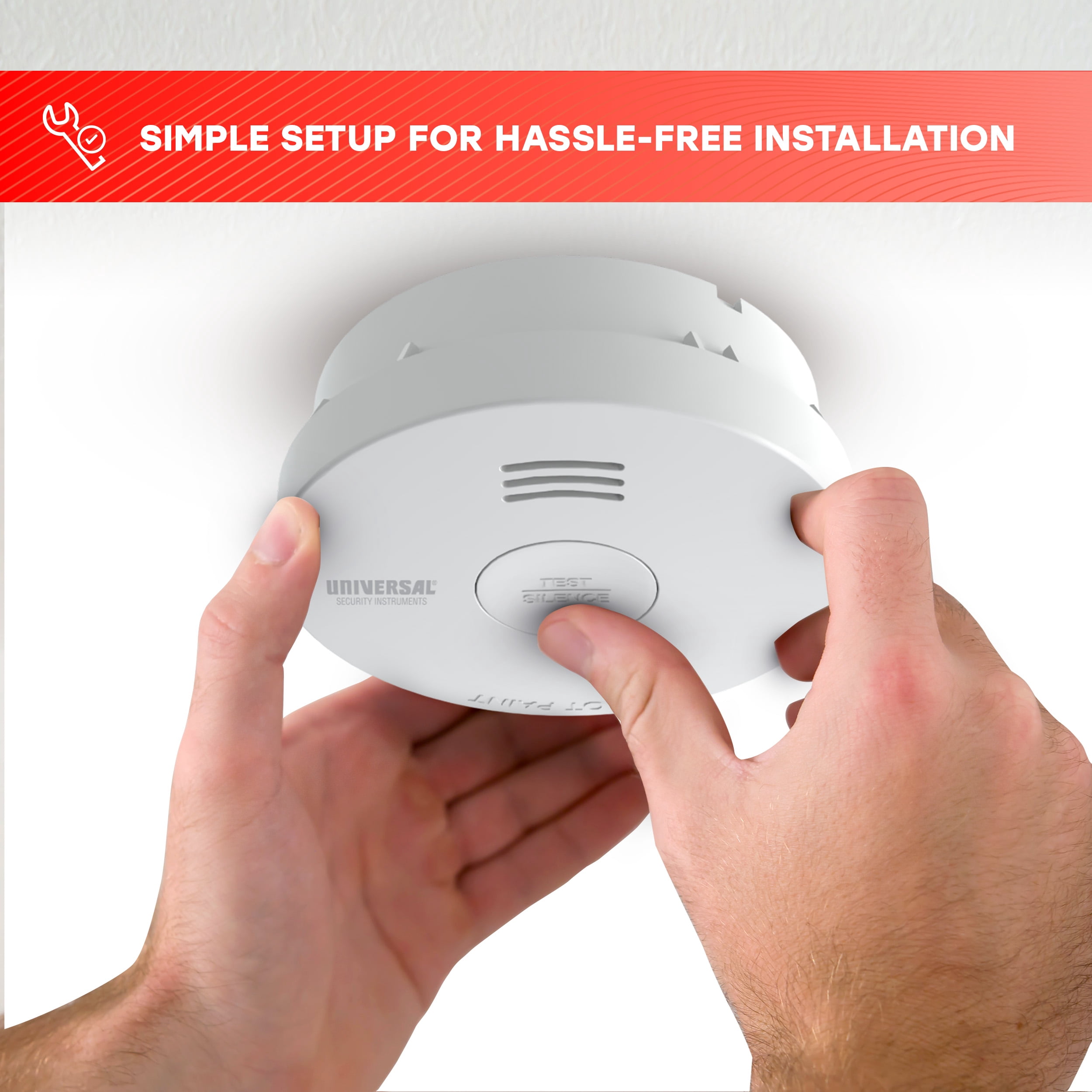 Universal Security Instruments 2 IN 1 10-Year Battery Smoke & Fire Alarm, 2-Pack