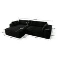 thumbnail image 2 of Cloud Sectional Couch with L-Shape Chaise,Modern Modular Sofa with Deep Seat, Upholstered Couches for Living Room Bedroom,No Assembly Required, Black (Corduroy Fabric), 2 of 8