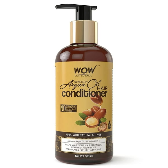 WOW Skin Science Moroccan Argan Oil Conditioner - No Sulphates, Parabens, Silicones, Salt & Colour, 300 ml