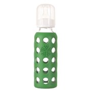 Lifefactory Glass Baby Bottle with Stage 1 Nipple, 9oz, Grass Green, 1 ea