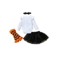 thumbnail image 2 of FOCUSNORM Bébé Fille Tenue Lettres Romper+Tutu Jupe+jambe Plus Chaud+bandeau, 2 of 9