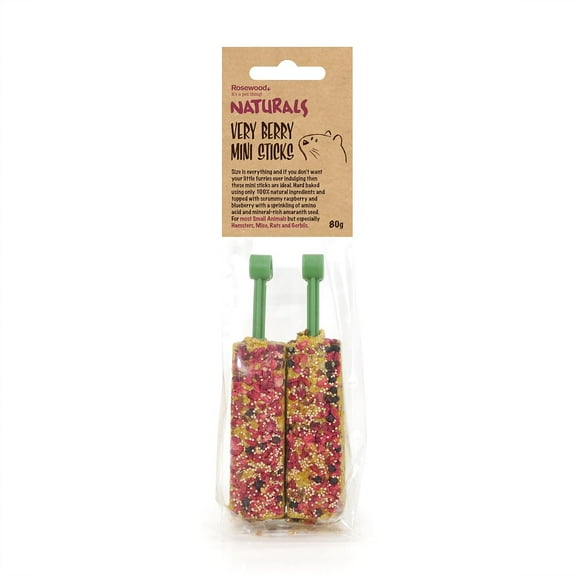 Naturals Very Berry Mini Sticks 2pc for Small Animal Treats Case of 8