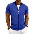 thumbnail image 2 of Dresfit Men's Windbreaker Jackets Zip Up Short Sleeve Bomber Jacket 2026 Summer Stand Collar Sports Outwear Slim Fit Big and Tall Coat with Pockets L, 2 of 8