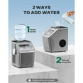 thumbnail image 4 of Philergo Ice Makers Countertop, 44lbs/24hrs Cubed Ice Machine with 2 Ways to Add Water, Auto Self-Cleaning for Home, Kitchen, Party, 24 Cubes Ready in 13 Mins, Stainless Steel, 4 of 6