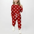 thumbnail image 2 of Gpaecead Girls' Long Sleeve Speckles Tops & Slim Pants 2-Piece Clothing Set 13 Years Red, 2 of 5