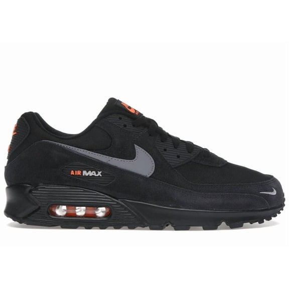 Nike Men's Air Max 90 Black Metallic Cool Grey Orange Running Shoes, from StockX