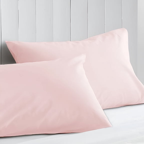 AUQ Set of 2 Pillowcases Blush King Size Solid 1000 TC 100% Egyptian Cotton Soft Pillow Covers