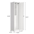 thumbnail image 3 of Marcree 65" H Mop Closet Cabinet,Slim Pantry Cabinet with Single Door,Utility Storage Cabinet,Bathroom Cabinet with 3 Adjustable Shelves,White, 3 of 8