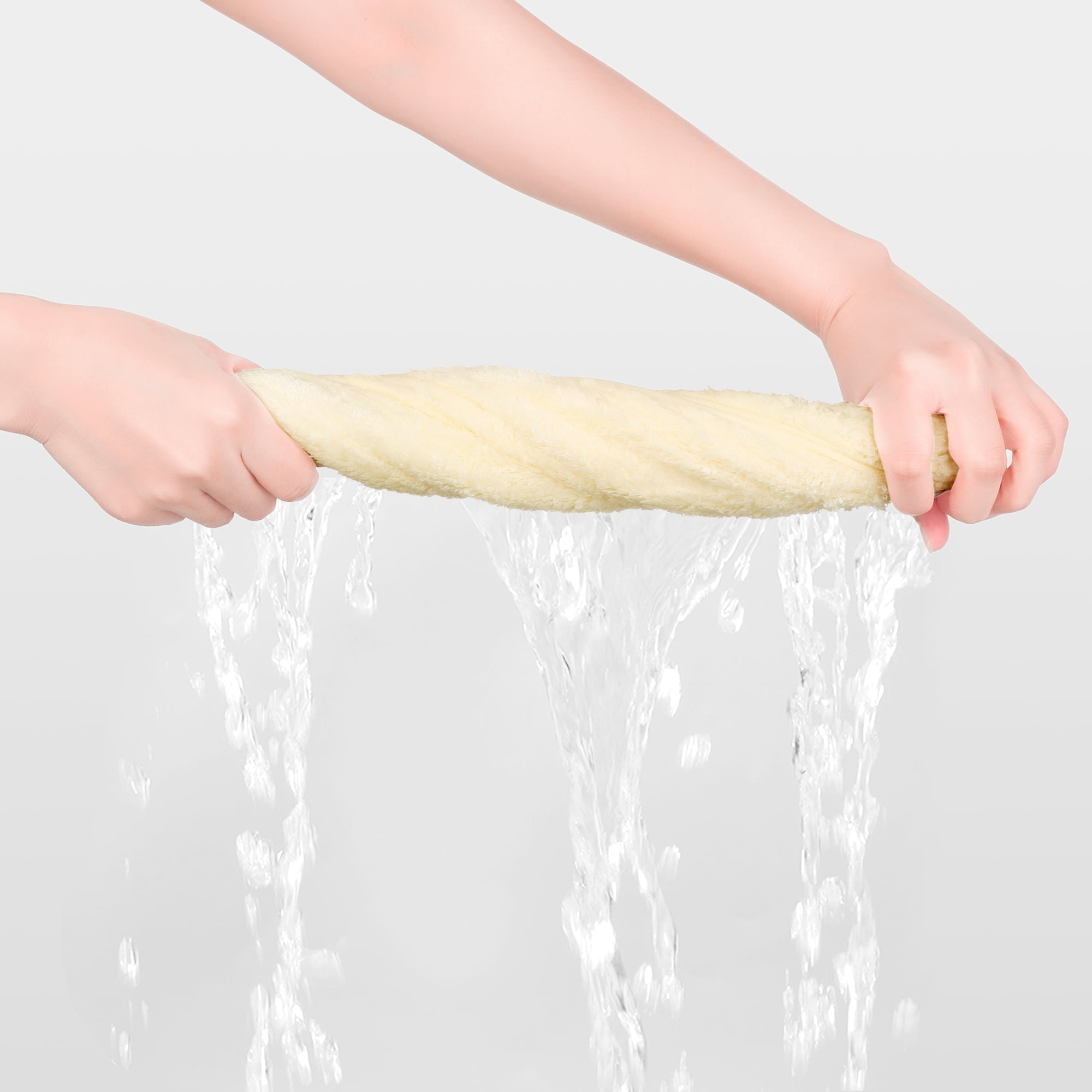 REGALWOVEN 6 Pack Cotton Washcloths, Solid Face Cloths, Absorbent and Quick Drying Towel for Bathroom Light Yellow 13" x 13"