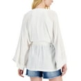 thumbnail image 2 of INC International Concepts Womens Metallic Crinkle Gauze Tie Waist Top Bright White XL, 2 of 3