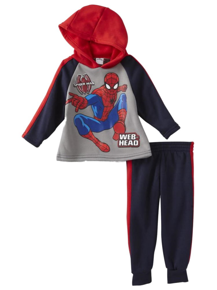 2Piece Toddler Kids Baby Boys Spiderman Outfits Set,Long Sleeve Full Zip Hoodie Sweatshirt Joggers Pants Clothing