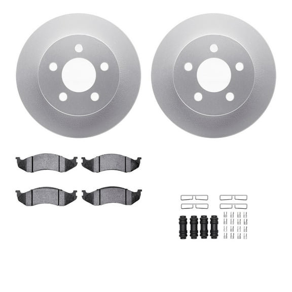 Dynamic Friction Company Front Geospec Brake Rotors with Ultimate Duty Performance Brake Pads includes Hardware 4412-42026