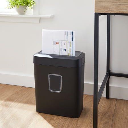 PEN+GEAR 6-SHEET CROSS-CUT PAPER/CREDIT CARD SHREDDER WITH 3.7 GALLON BIN, BLACK, HOME & OFFICE USE