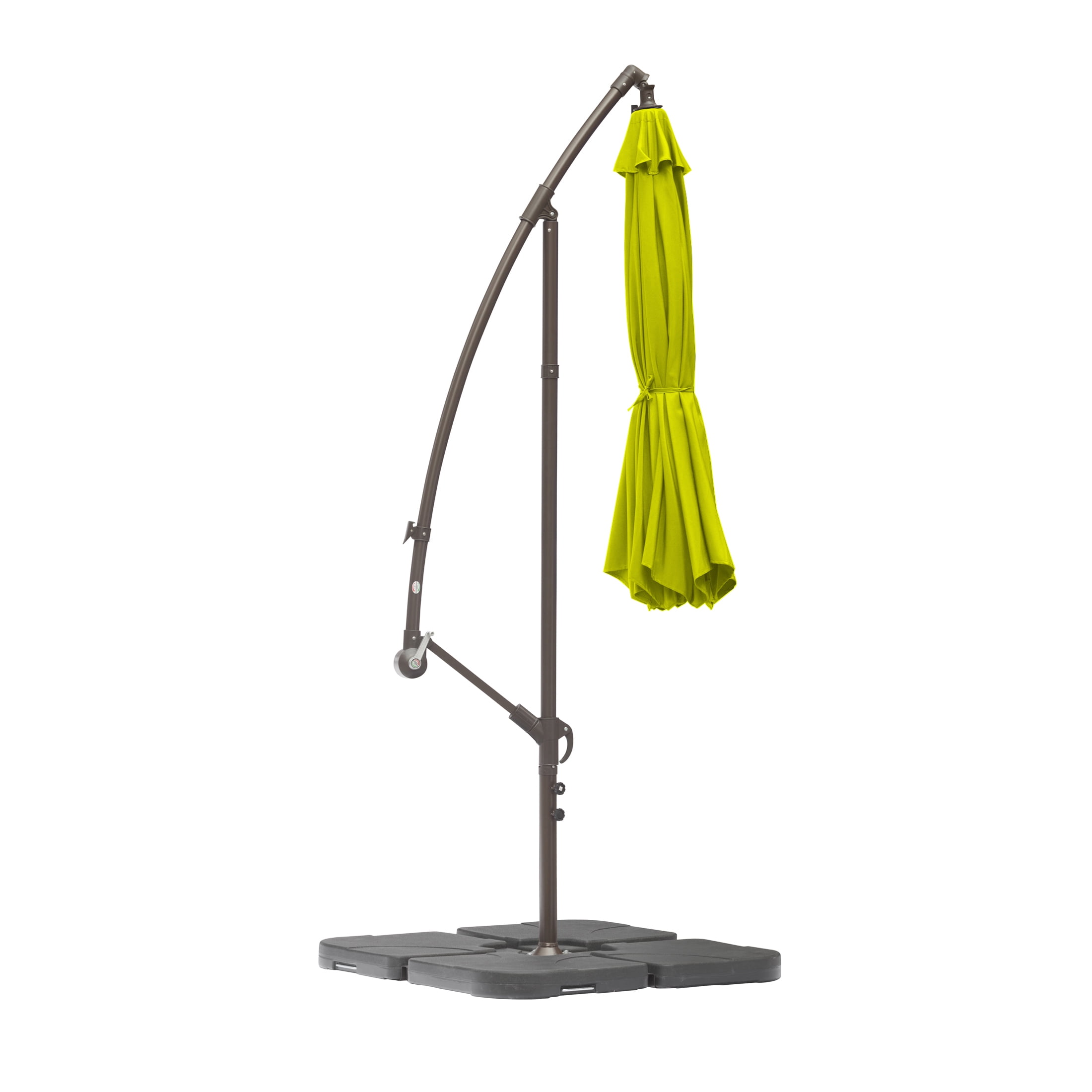 GARDEN 10" Ft Offset Cantilever Umbrellas w/ Base Weights Included for Outdoor Patio Shade, Lime