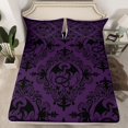 thumbnail image 2 of Homewish Mystic Purple Damask Twin Sheet Sets, Bohemian Dragon Animal Twin Fitted Sheet, Tribal Mandala Western Flat Sheet, Breathable Home Decor, 3pcs, 2 of 7