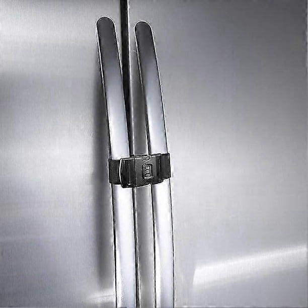 26-27 Fridge Freezer Refrigerator Cabinet Lock Latch, (2 Packs) Adjustable French Door Guard for Toddlers Children Kids Special Needs, No Drill No Scr