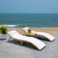 thumbnail image 3 of SAFAVIEH Carew Outdoor Patio 3 Piece Sun Lounger Set, Natural, 3 of 7